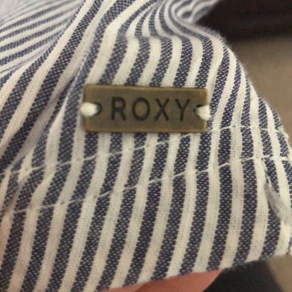 Roxy tunic blue white stripe beach dress swim coverup size Small / petite NWOT - Picture 12 of 13